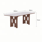 Table à manger, cadre bois massif et plateau pierre frittée - Maison Delore