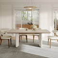 Table à manger extensible, pierre frittée et bois massif - Maison Delore