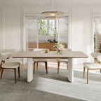 Table à manger extensible, pierre frittée et bois massif - Maison Delore