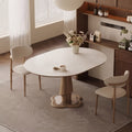 Table extensible pierre frittée 10 mm et bois massif, 90 à 140 cm