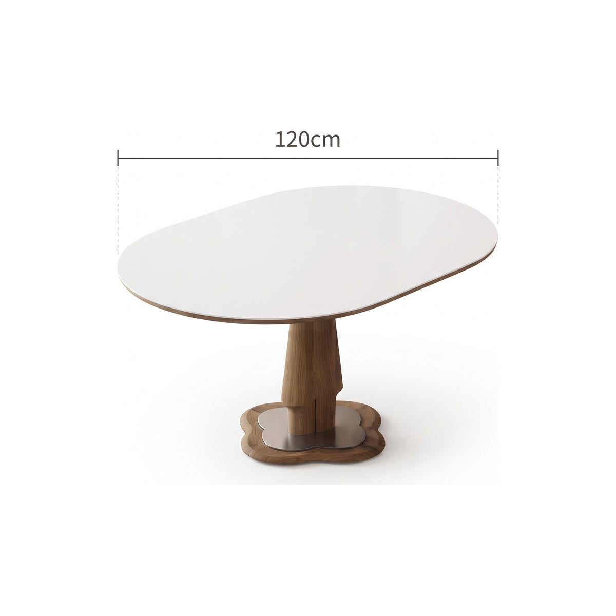 Table extensible pierre frittée 10 mm et bois massif, 90 à 140 cm