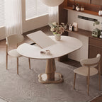 Table extensible pierre frittée 10 mm et bois massif, 90 à 140 cm
