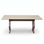 Table à manger, bois massif et pierre frittée - Maison Delore