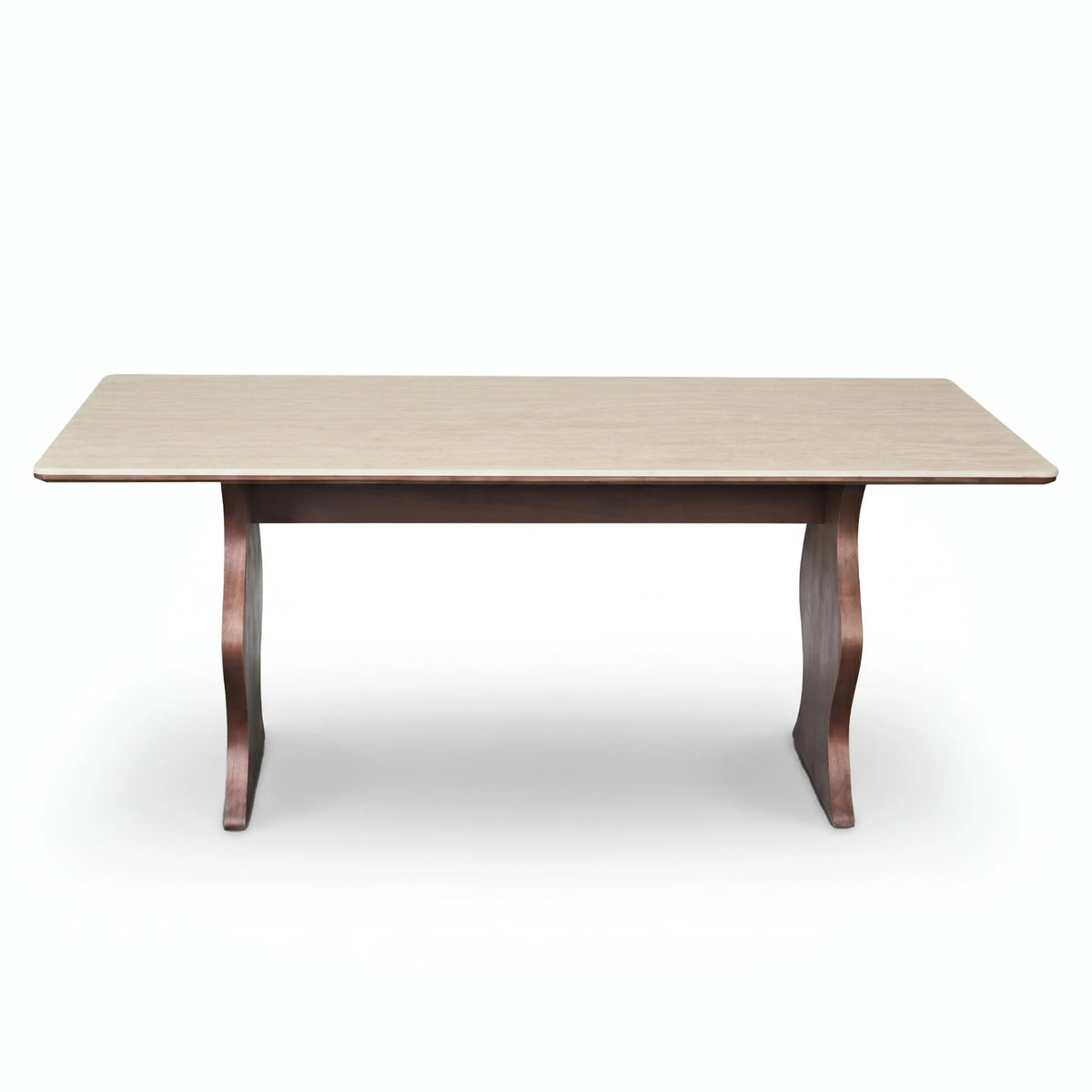 Table à manger, bois massif et pierre frittée - Maison Delore