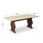 Table à manger, bois massif et pierre frittée - Maison Delore