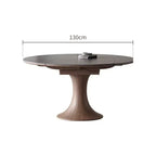 Table à manger ronde, pierre frittée et bois massif - grand format - Maison Delore