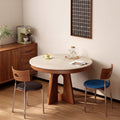 Table à manger extensible, pierre frittée et chant bois massif - Maison Delore