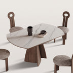 Table à manger ronde multifonction, bois massif - Maison Delore