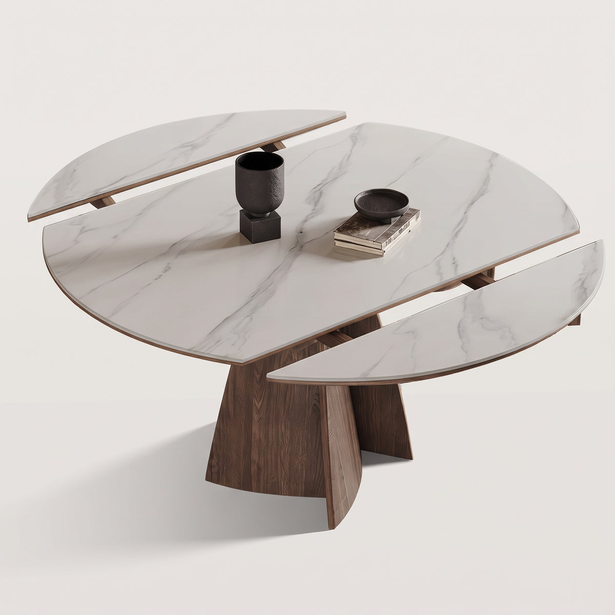 Table à manger ronde multifonction, bois massif - Maison Delore