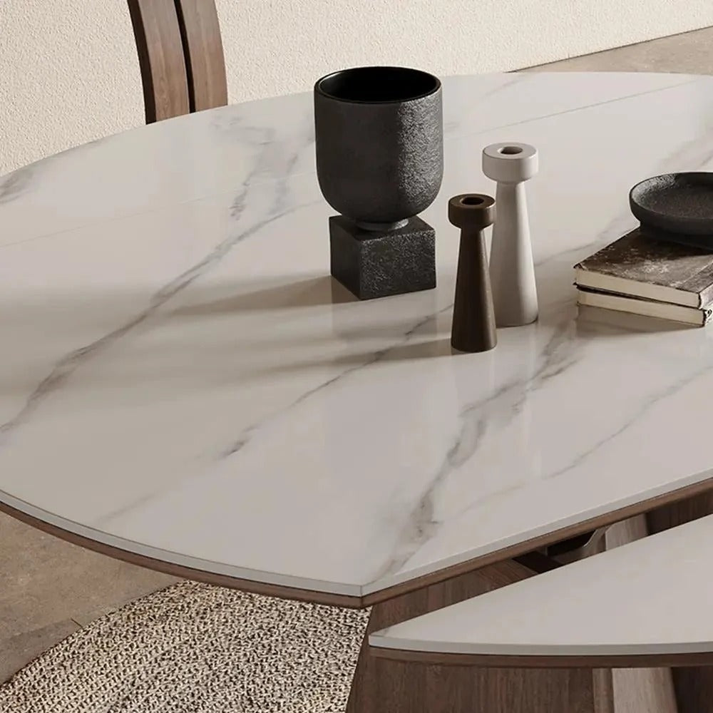 Table à manger ronde multifonction, bois massif - Maison Delore