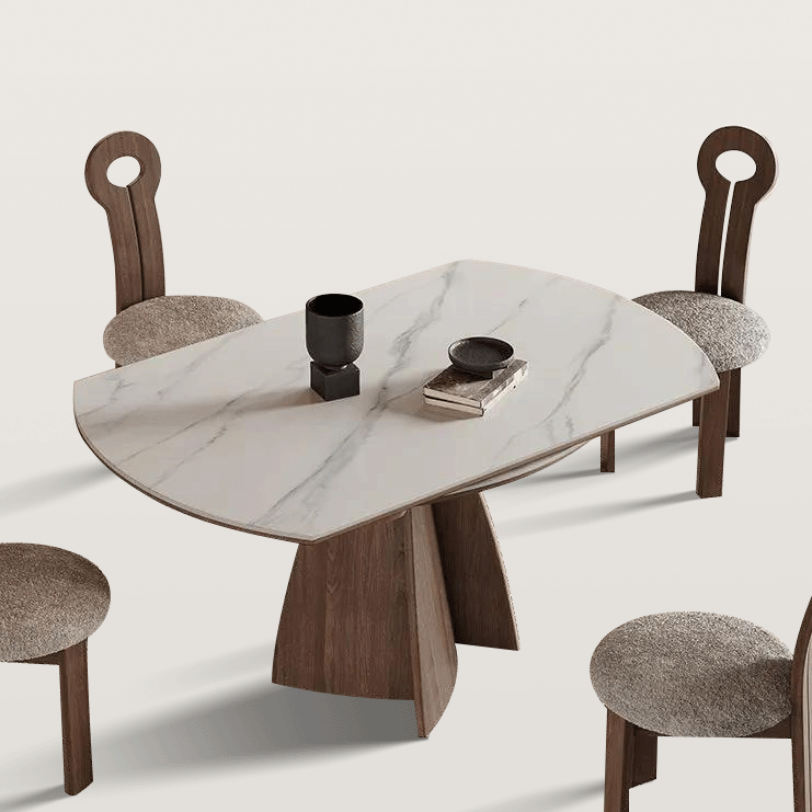 Table à manger ronde multifonction, bois massif - Maison Delore