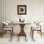 Table à manger compacte, bois massif et pierre frittée - Maison Delore