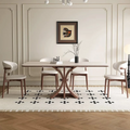 Table à manger compacte, bois massif et pierre frittée - Maison Delore