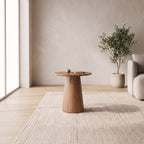 Ensemble table basse, table d'appoint et meuble TV noyer, plateau gravé
