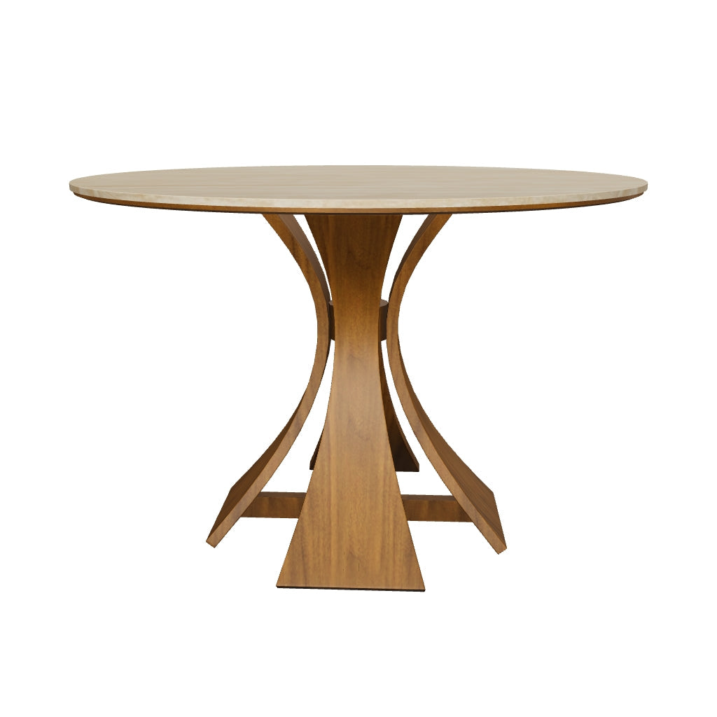 Table à manger ronde contemporaine pierre frittée, Ø 90 à 135 cm