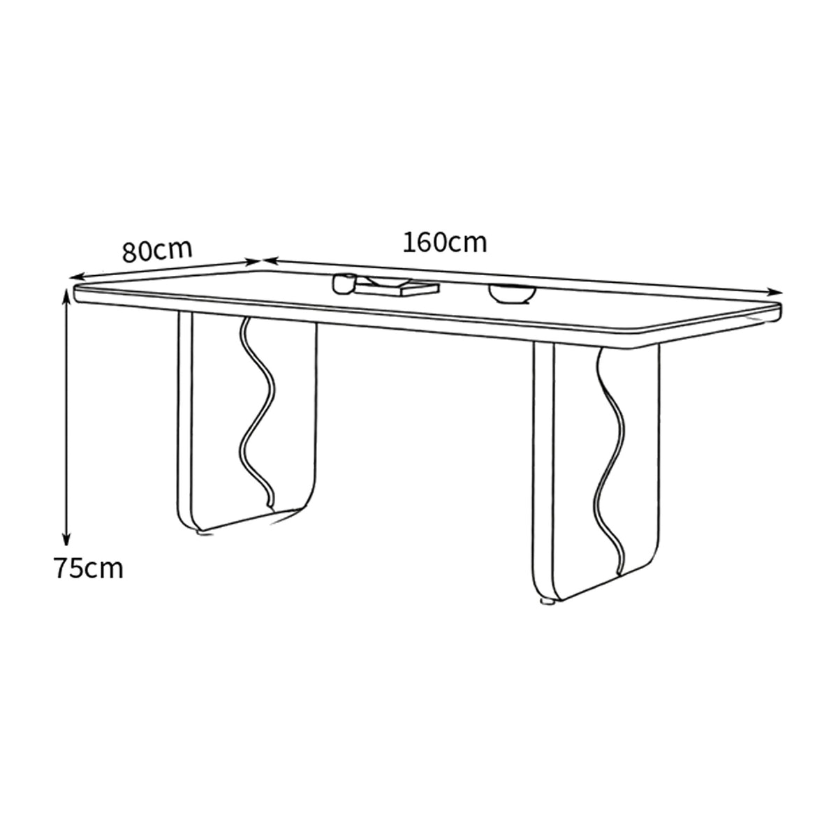 Table à manger 4 à 8 personnes pierre frittée effet travertin, 130 à 200 cm